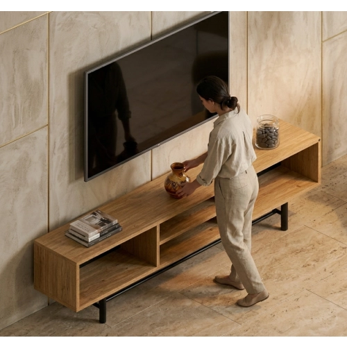 Szafka RTV-71 Drewno Lite Dąb Loft Lakier Rozmiary od 100 cm do 200 cm PREMIUM